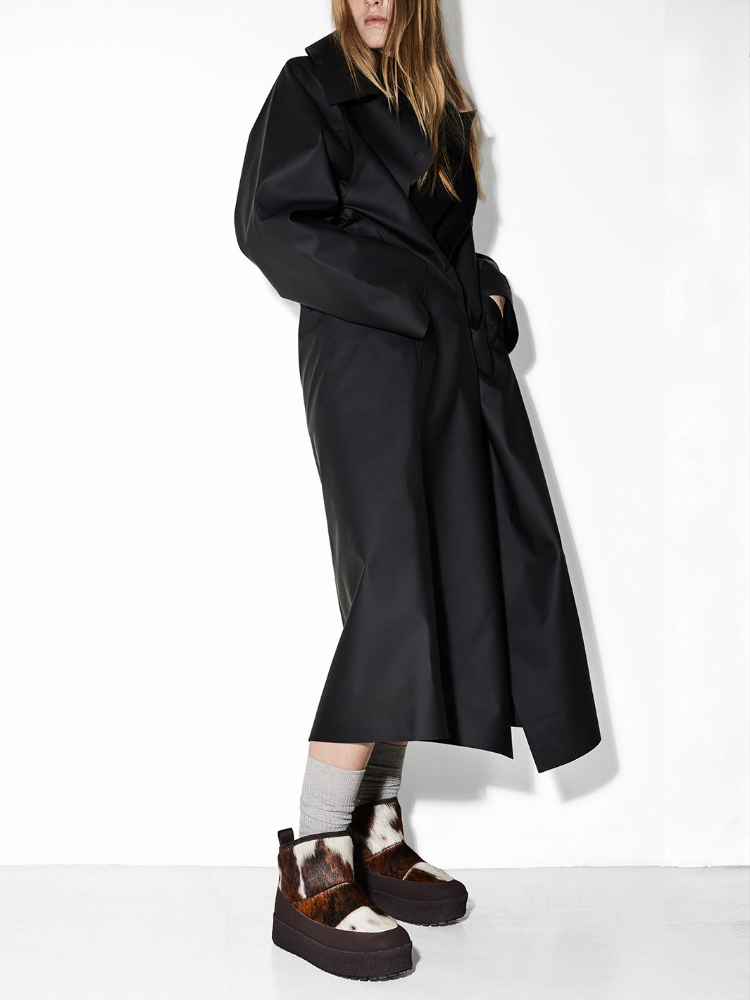 Luino Black Polyurethane Coat
