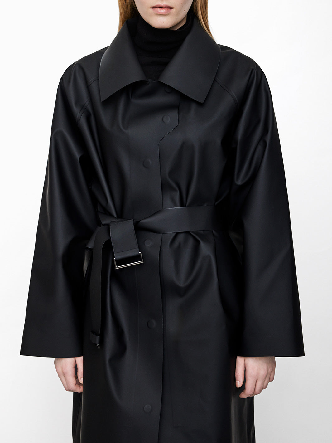 Luino Black Polyurethane Coat