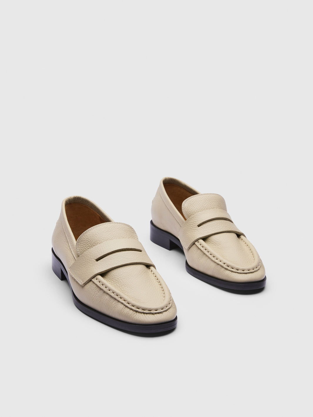 Airola Mandorla Grained Leather Loafers