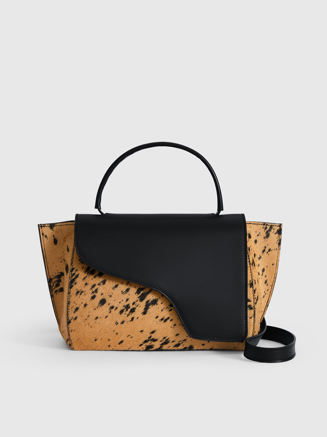 Arezzo Black Cannella Printed Mini Cow Leather Handbag