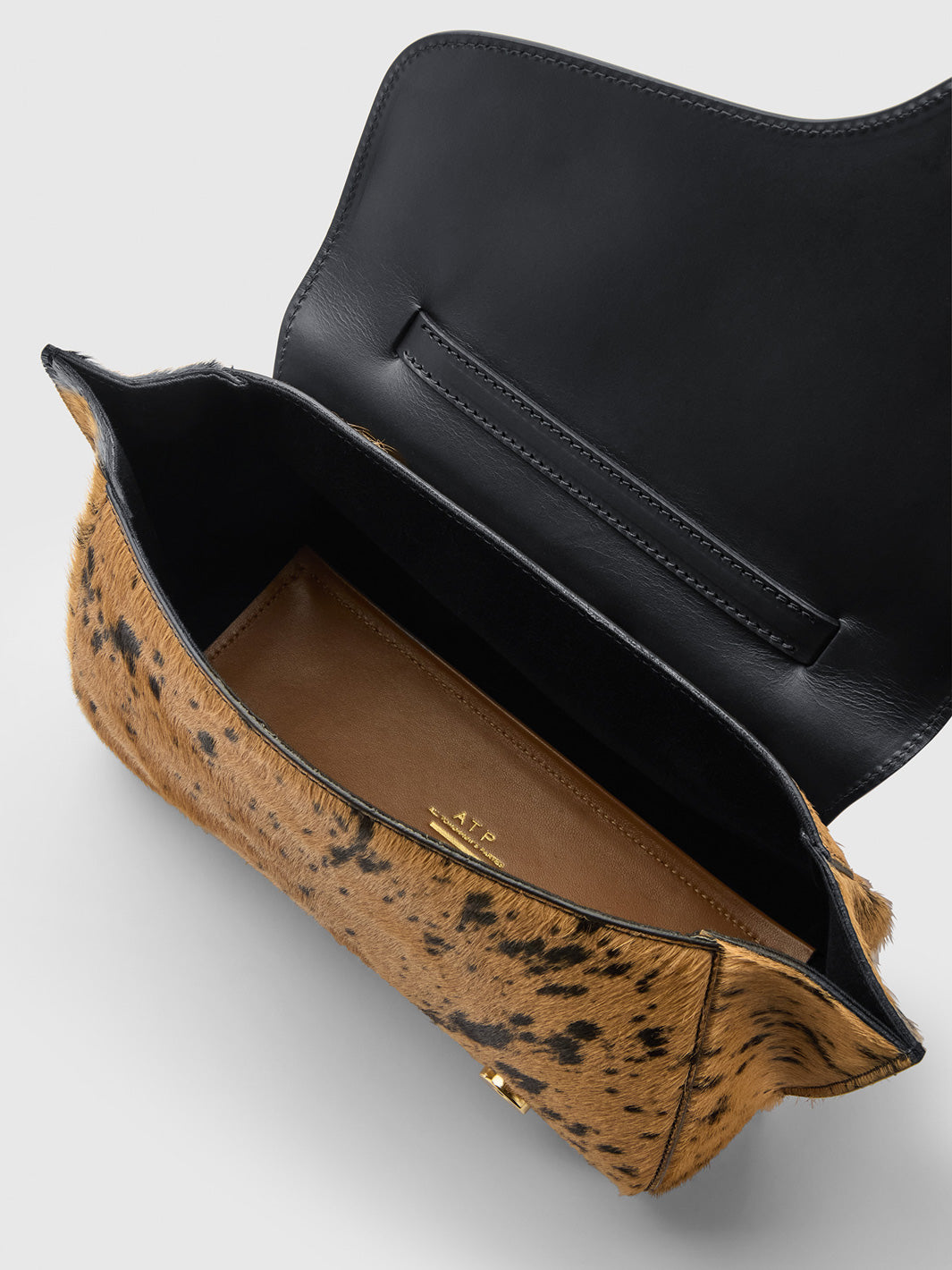 Arezzo Black/Cannella Printed Mini Cow/Leather Handbag | ATP