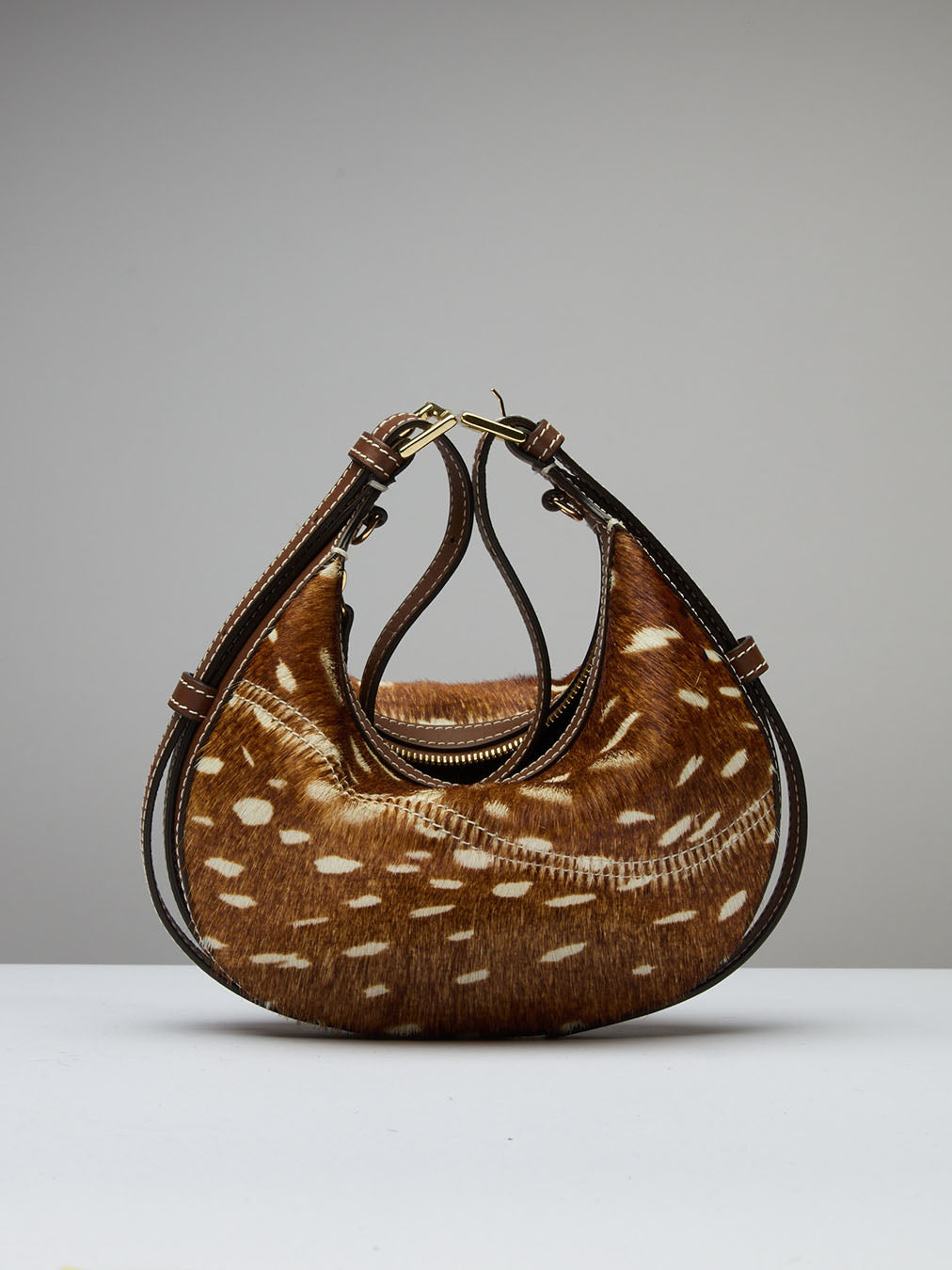 Silea Cannella Printed Cerbiatto/Leather Mini hobo bag