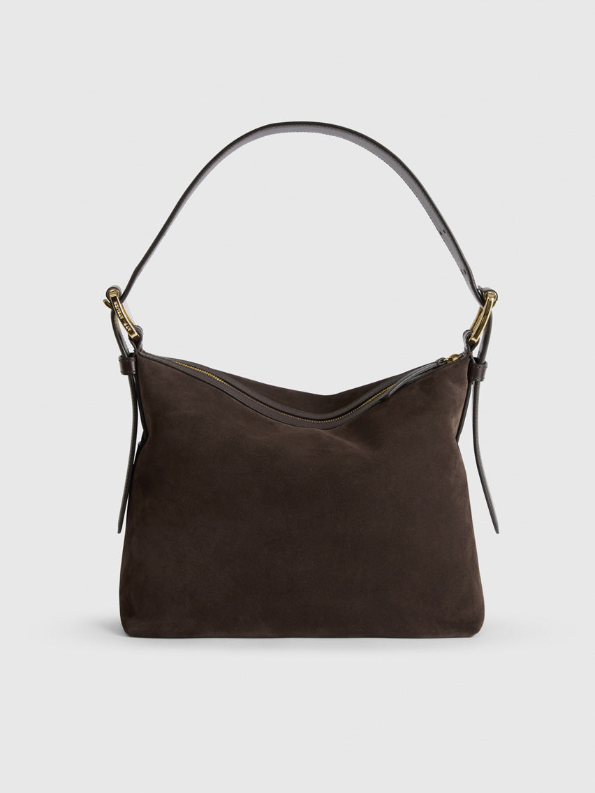 Bassanina Walnut Suede/Leather Mini tote bag