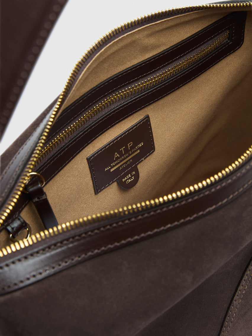 Bassanina Walnut Suede/Leather Mini tote bag