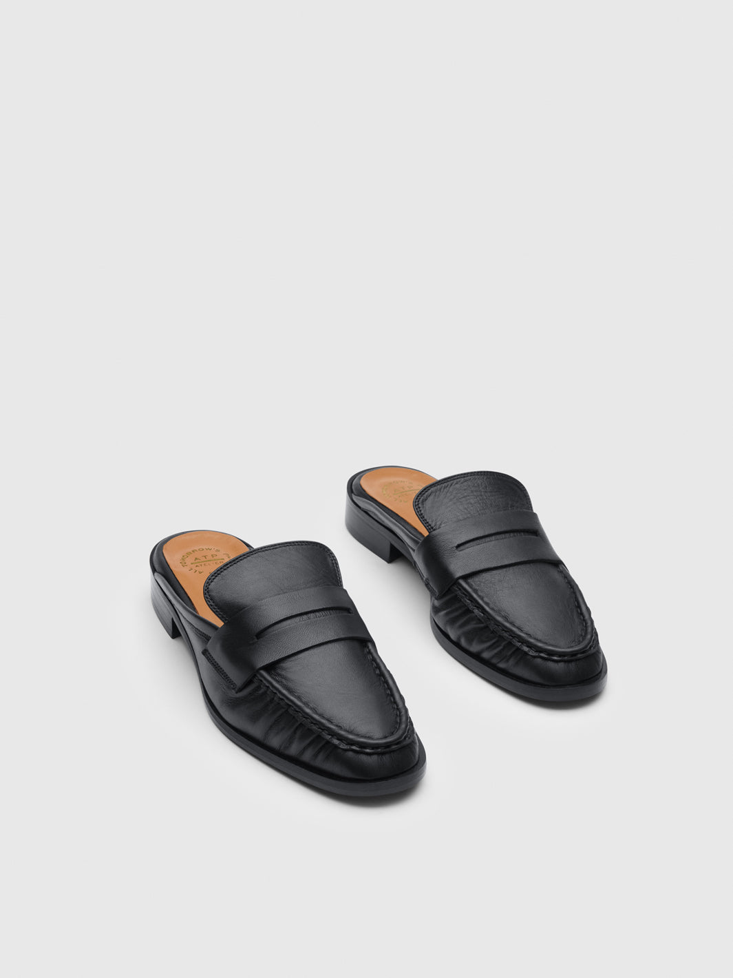Capriana Black Nappa Slip-ins | ATP Atelier | Official Site