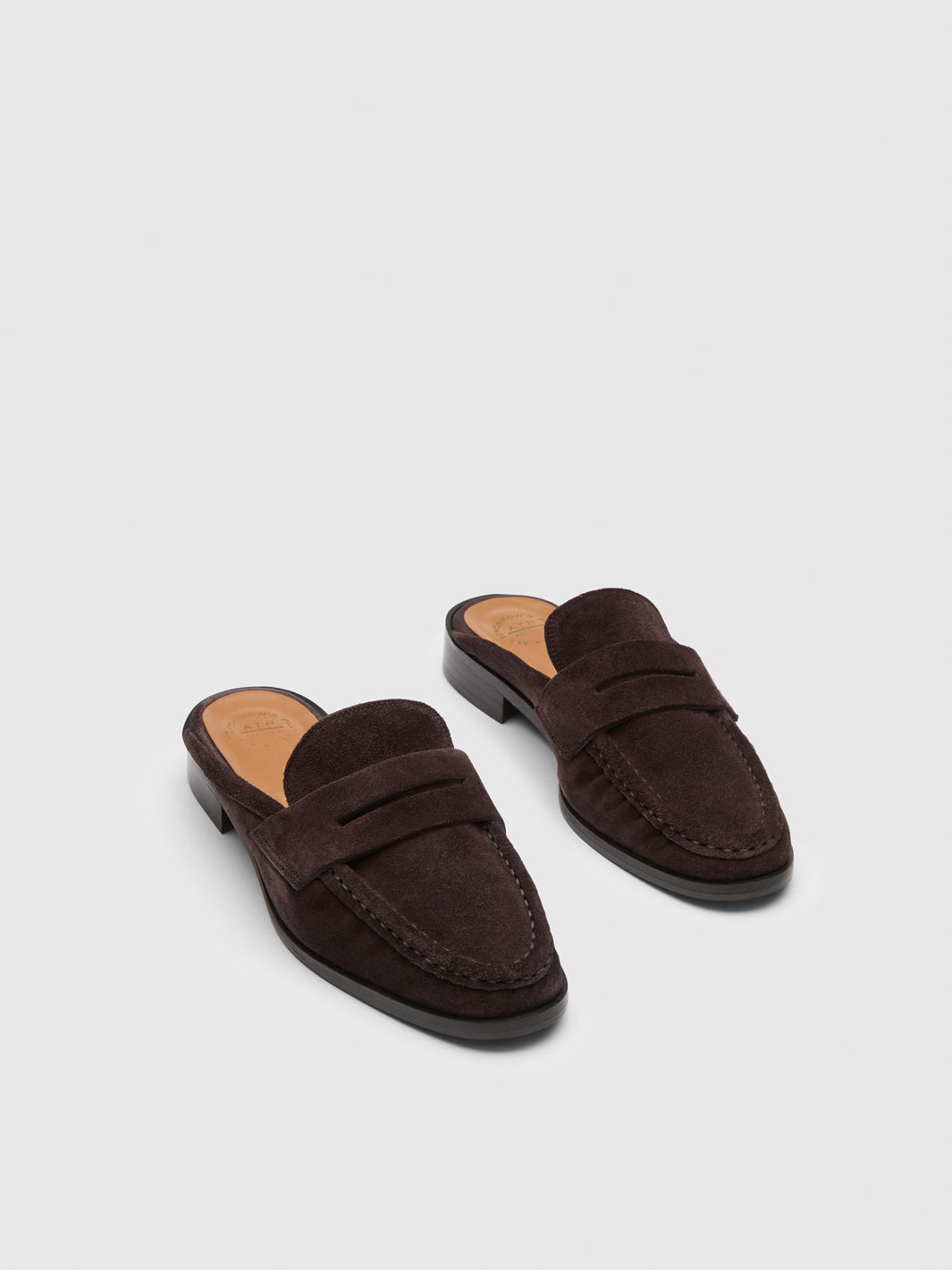 Capriana Walnut Suede Slip-ins | ATP Atelier | Official Site