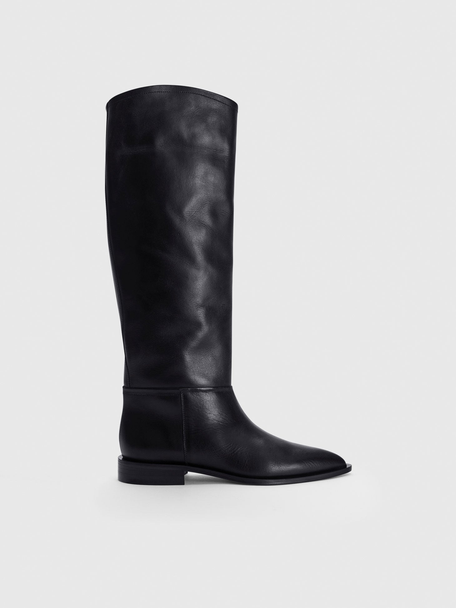 Carditello Black Leather Knee high boots