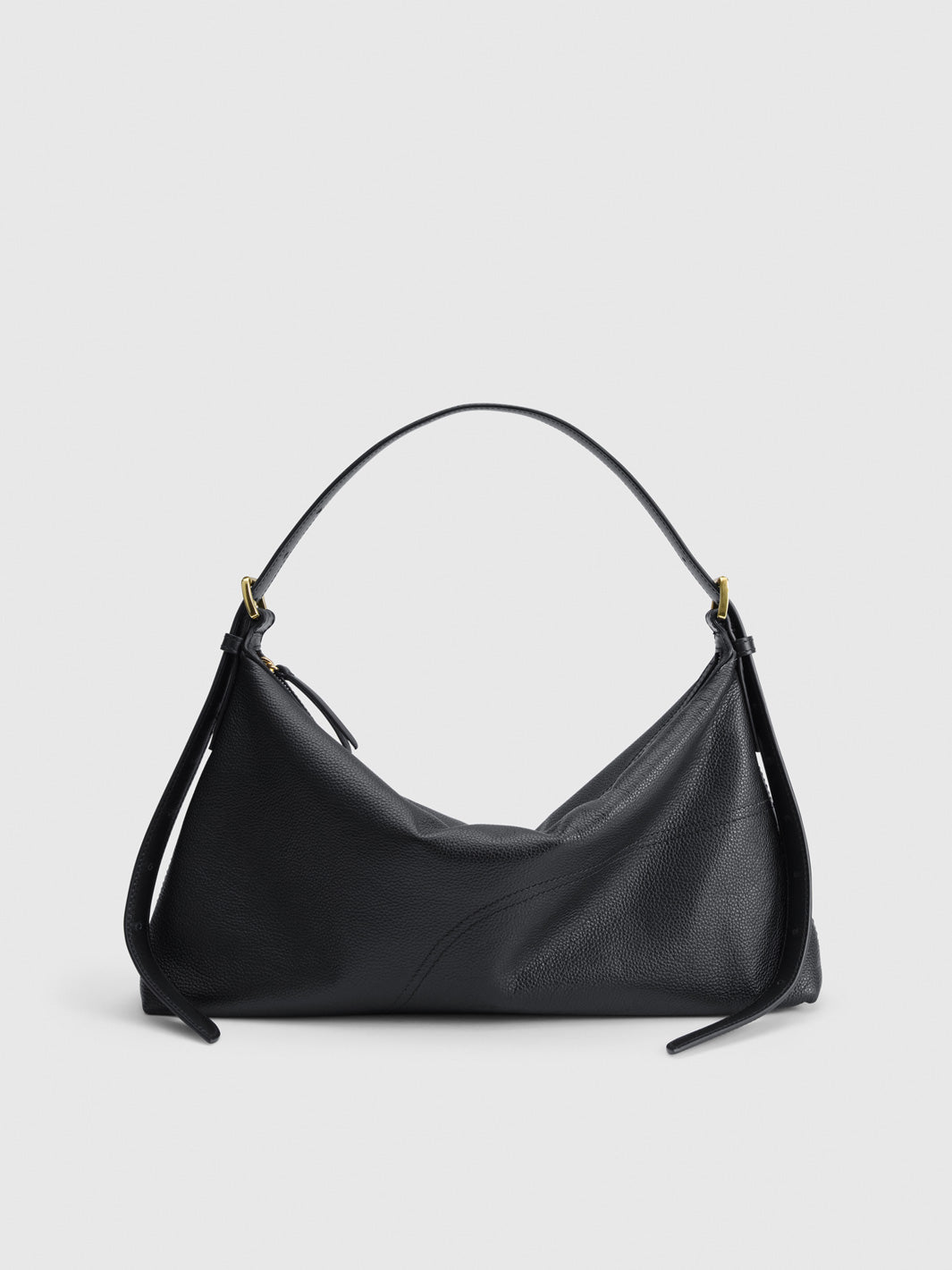 Castellare Black Grained Leather Shoulder bag