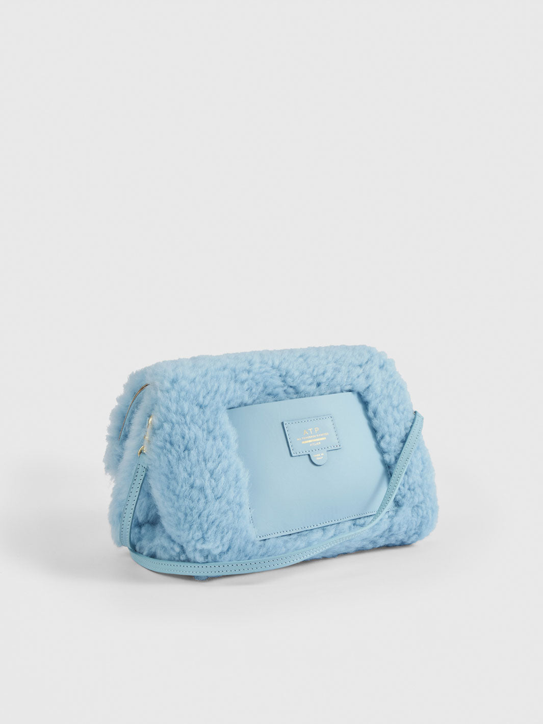 Corinaldo Baby Blue Shearling Pouch Bag