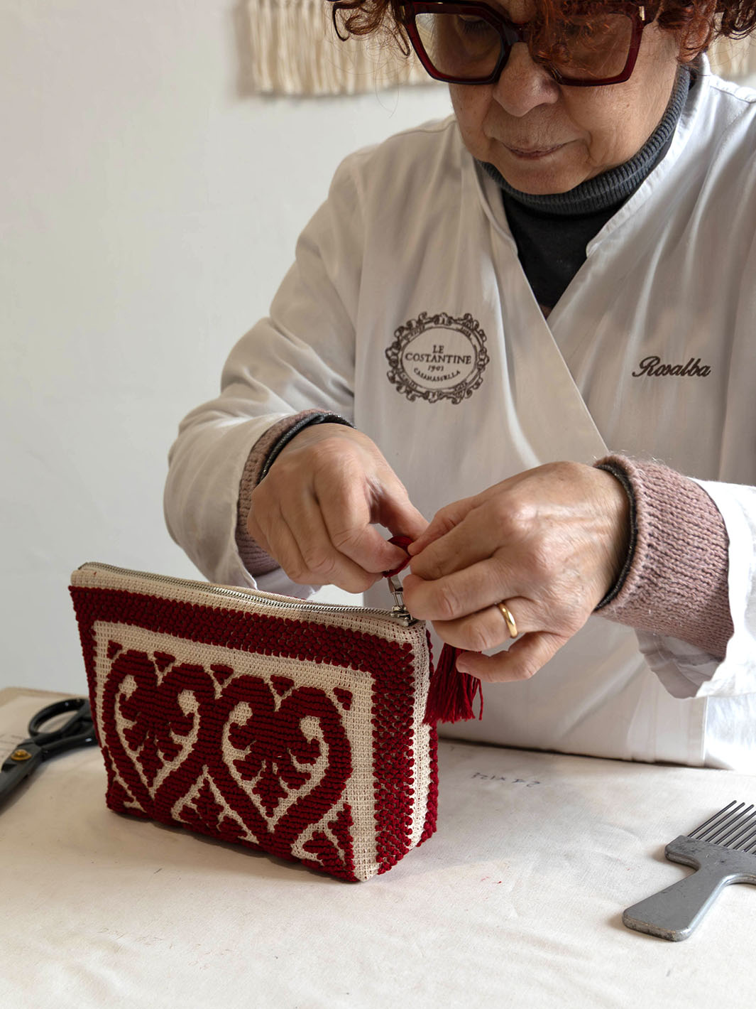 Costantine Melograno Cotton Small Pouch