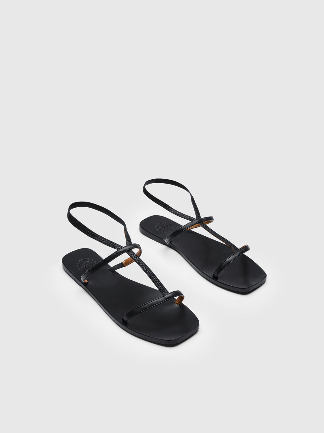 Delebbio Black Nappa Flat sandals