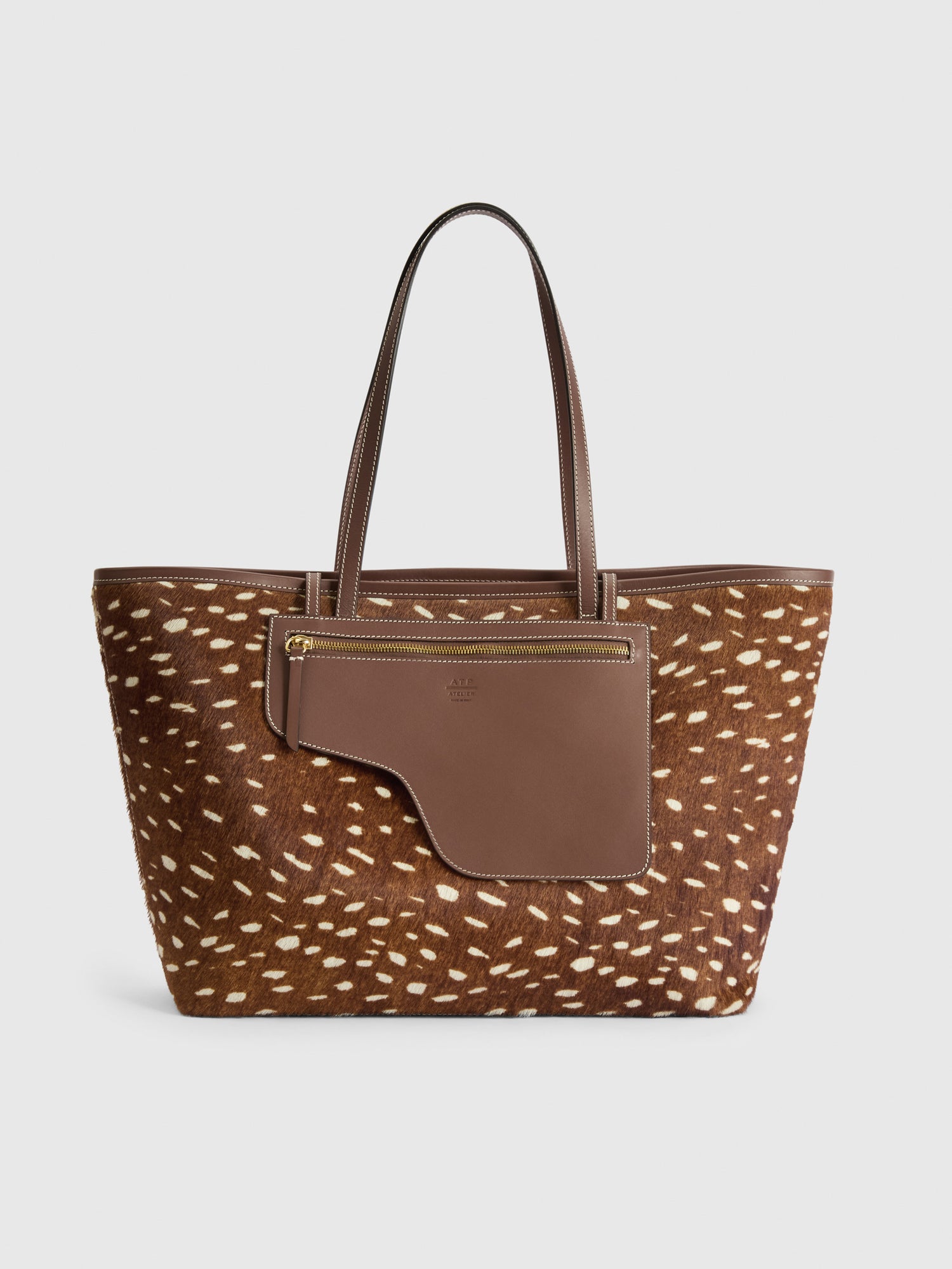 Eraclea Cannella Printed Cerbiatto/Leather Large tote bag