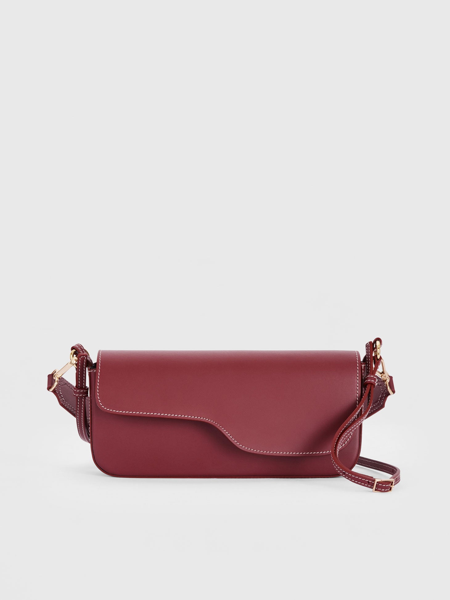 Ercolano Merlot/Contrast stitch Leather Shoulder bag