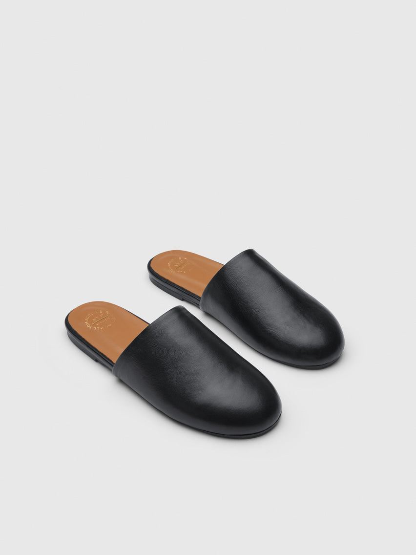 ATP Atelier ブラック ミュール Forcola Black Shiny Nappa Slip-ins | ATP Atelier | Official Site