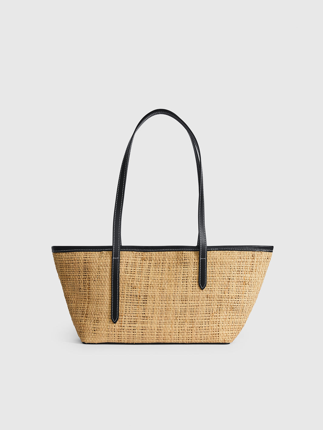 Gaiba Natural/Black Raffia/Leather Mini tote bag