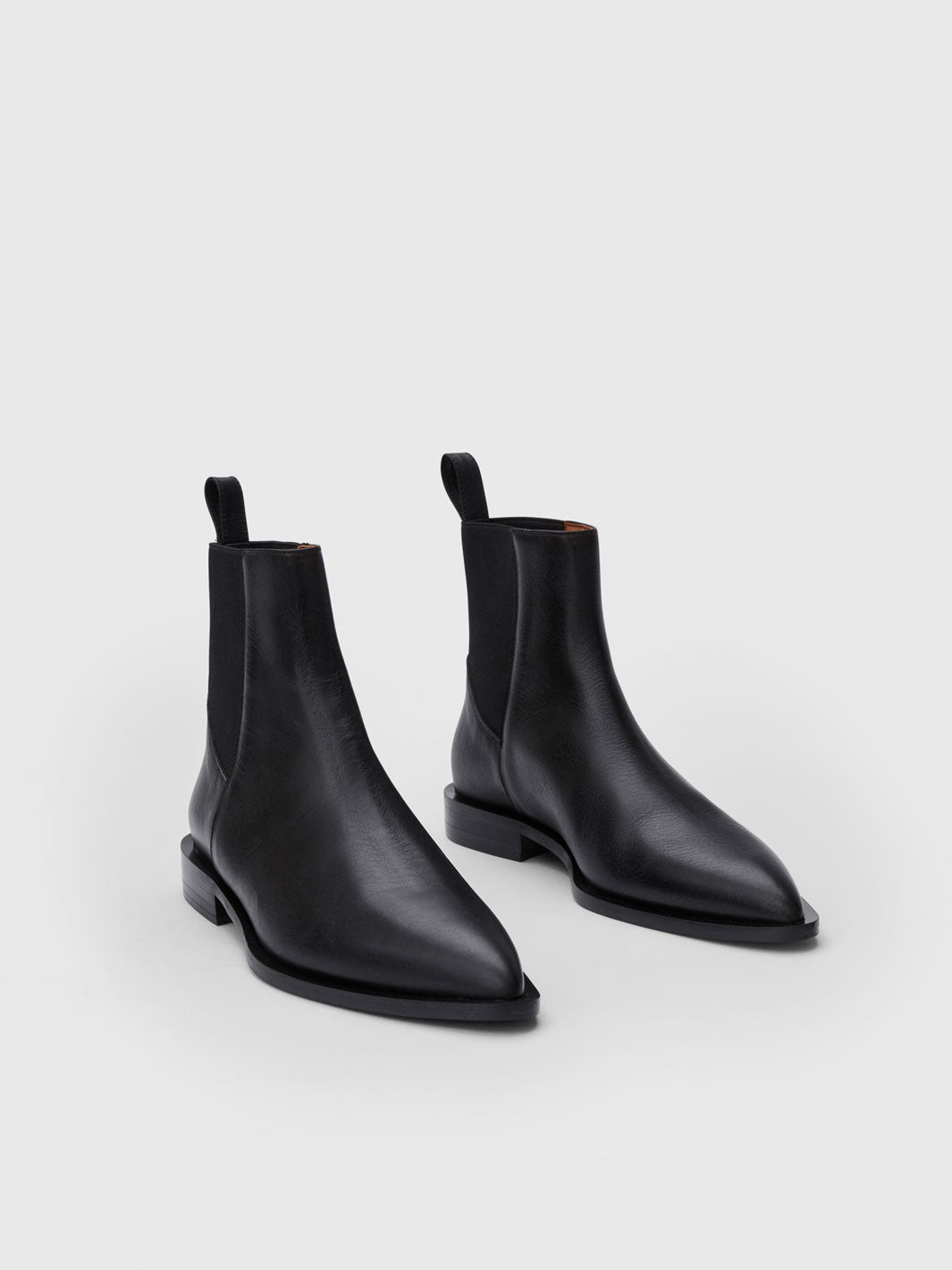 Lauro Black Leather Ankle boots