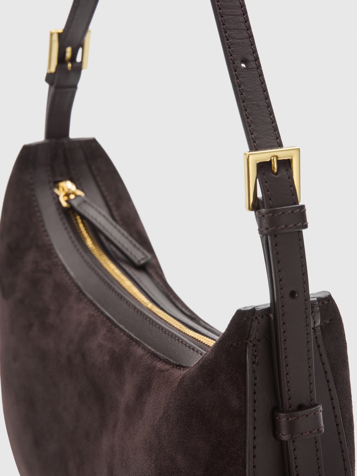 Liveri Walnut Suede/Leather Small hobo bag ATP Atelier