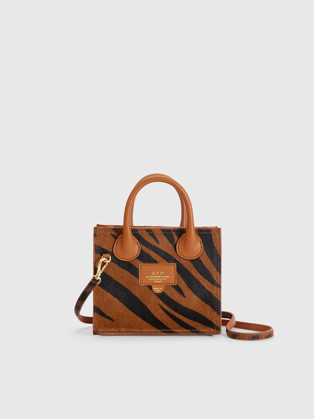 Masicelle Brandy Printed Zebra Pony/Leather Mini handbag