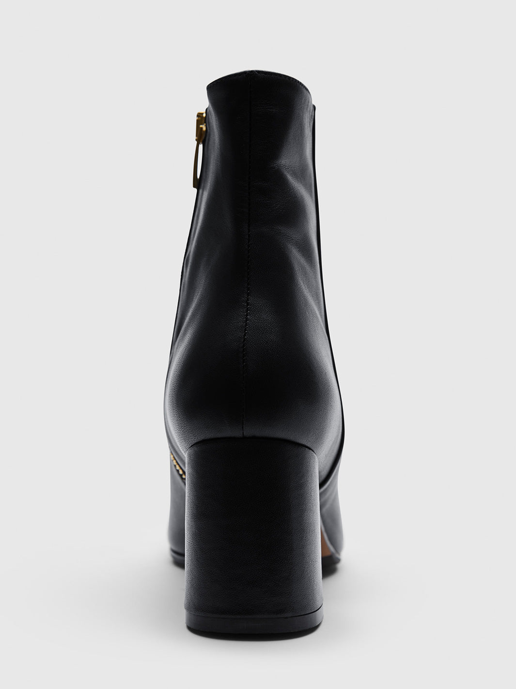 Miola Black Leather Ankle boots