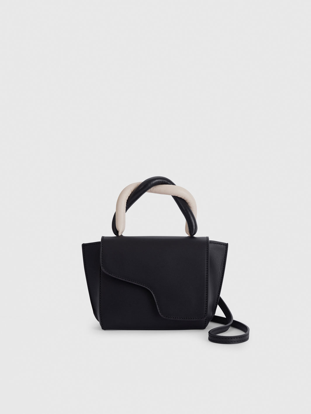 Montalbano Black/Linen Leather/Nappa Mini handbag