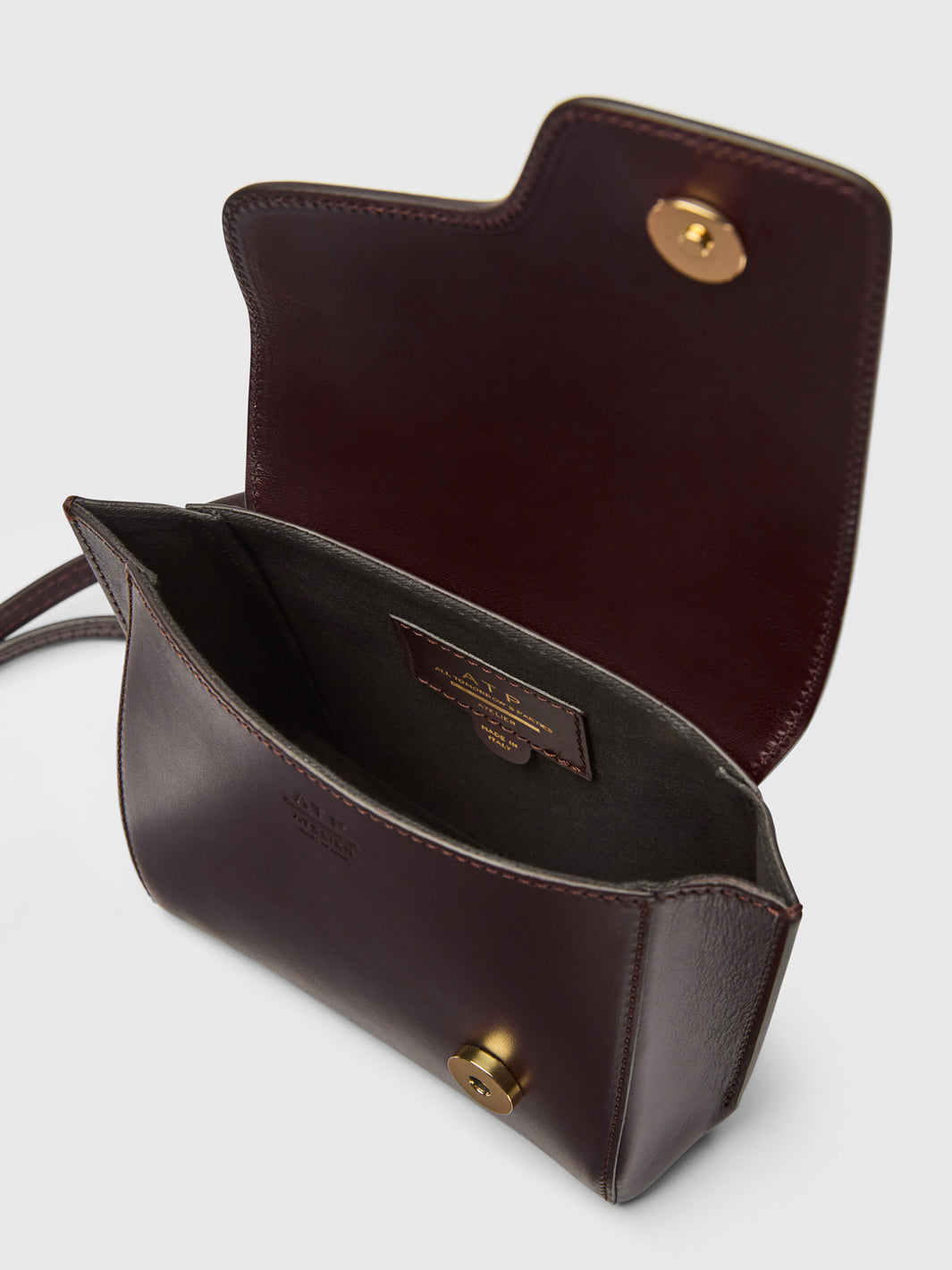 Montalbano Walnut Leather/Nappa Mini handbag | ATP Atelier