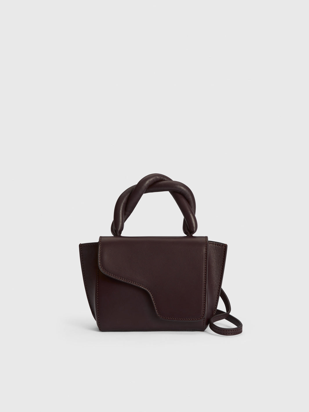 Montalbano Walnut Leather Nappa Mini handbag
