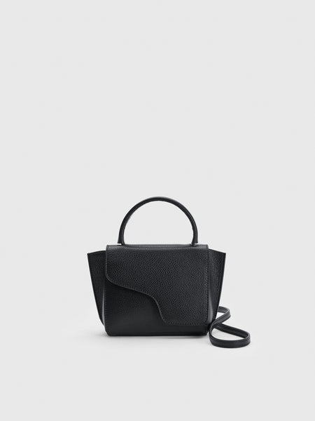 ATP Atelier ブラック ミュール Montalcino Black Grained Leather Mini handbag | ATP Atelier