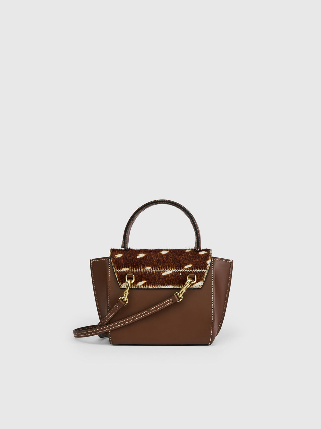 Montalcino Cannella Printed Cerbiatto/Leather Mini handbag | ATP