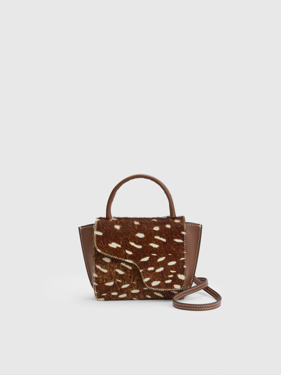 Montalcino Cannella Printed Cerbiatto/Leather Mini handbag