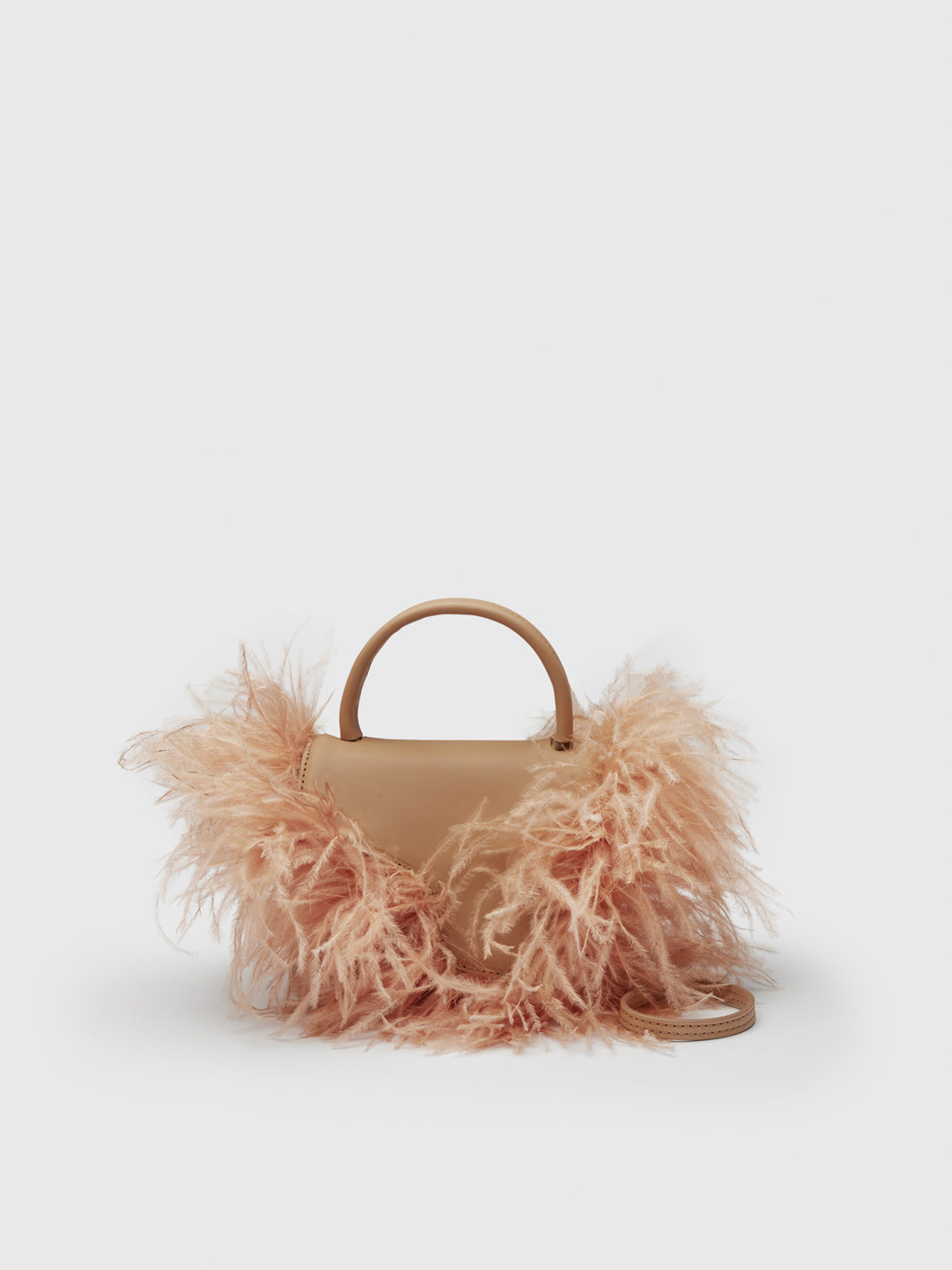 Montalcino Nocciola Leather/Feathers Mini handbag