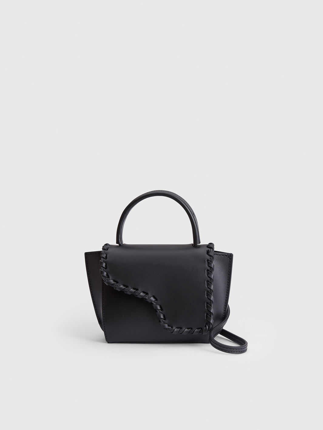 Montalcino Stitch Black Leather Mini handbag
