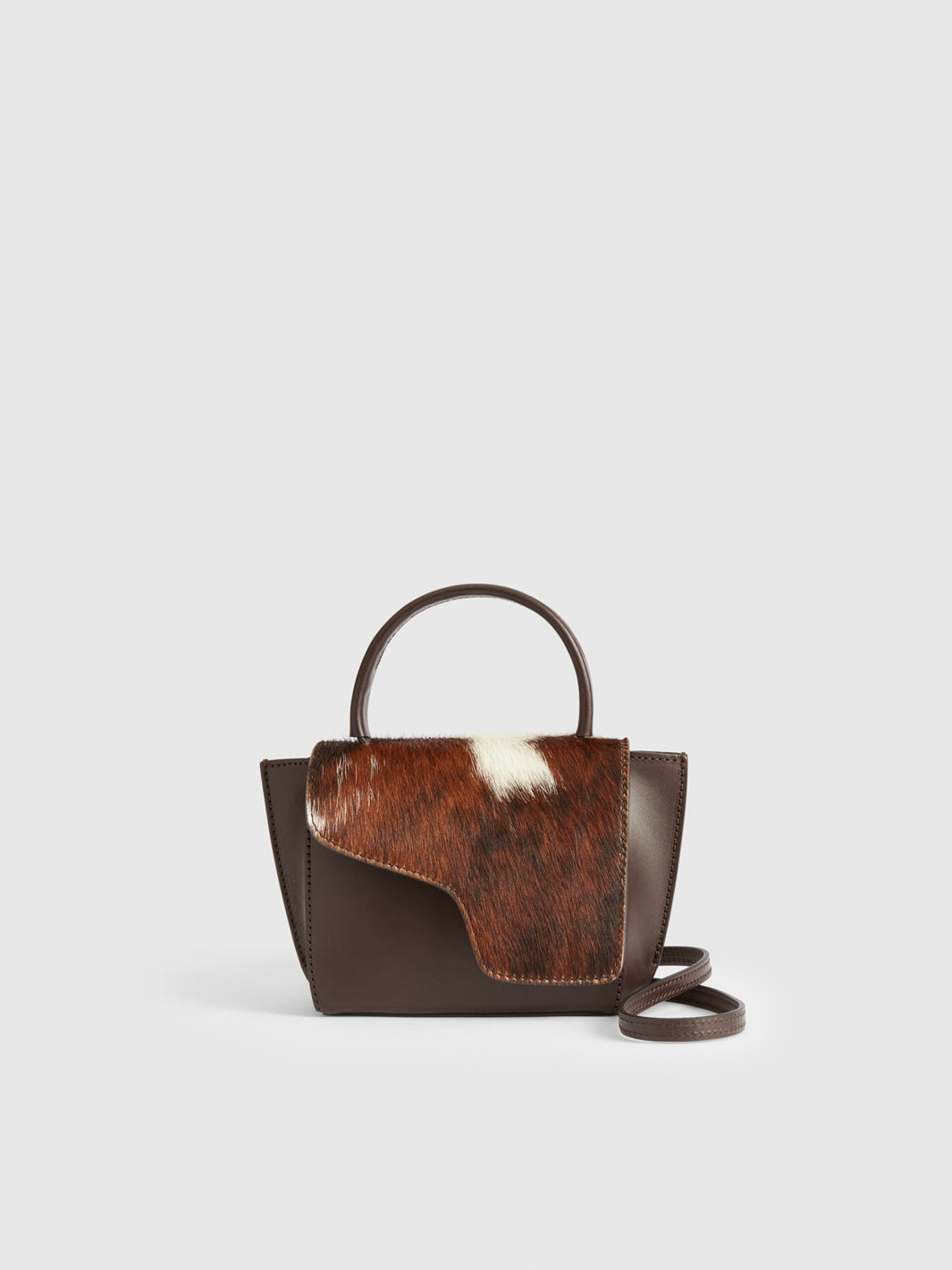 Montalcino Unique/Walnut Cow Print/Leather Mini handbag