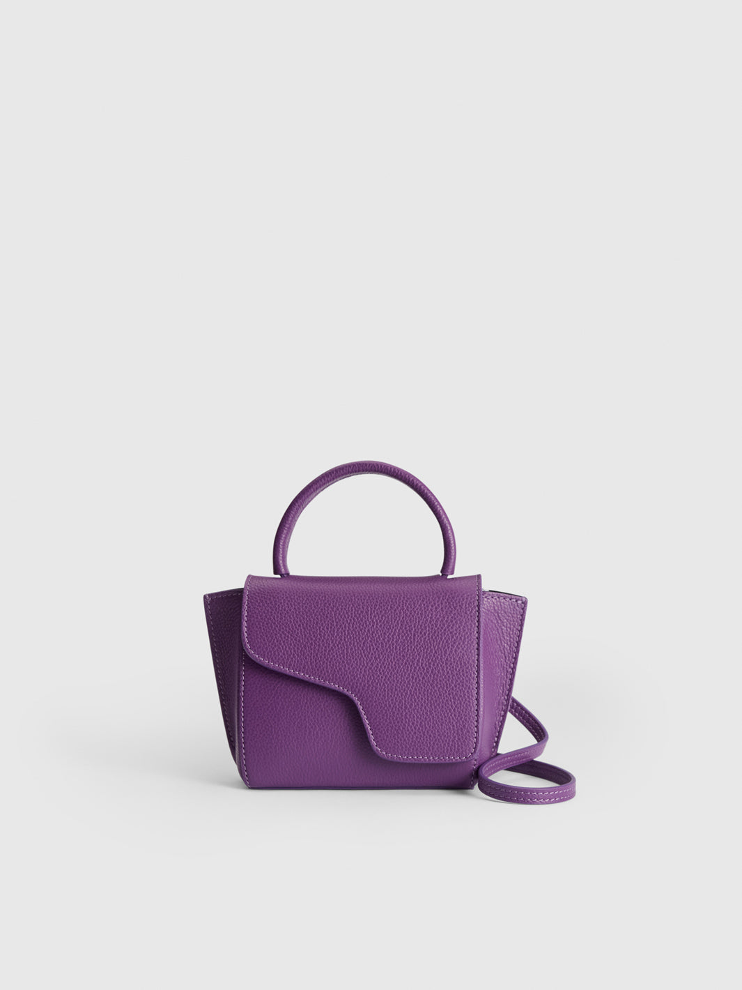 Montalcino Viola Grained Leather Mini handbag | ATP Atelier
