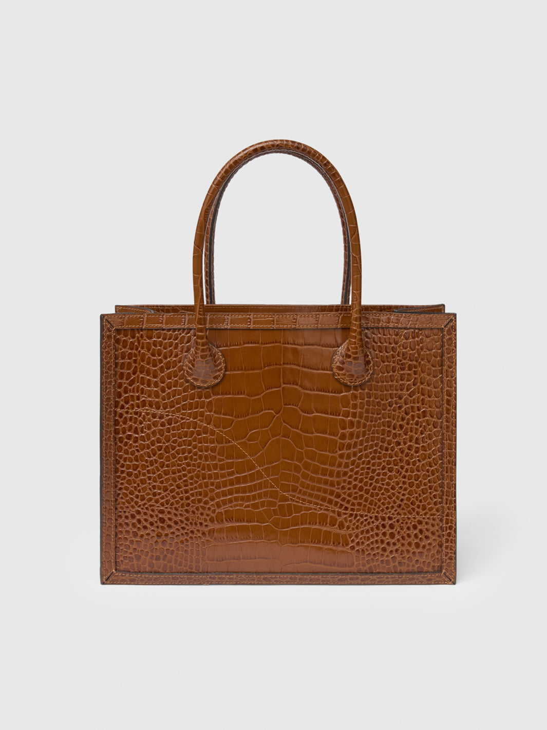 Montefalcione Cannella Printed Croco Book bag | ATP Atelier