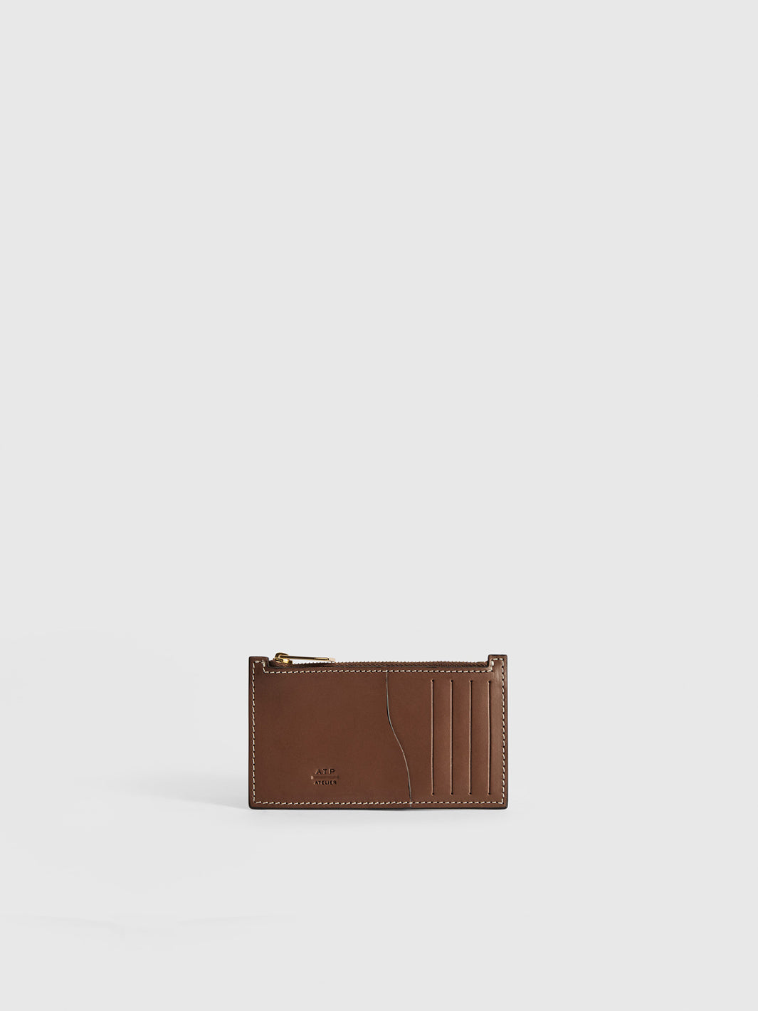 Moscosi Cannella/Contrast Stitch Leather Card holder