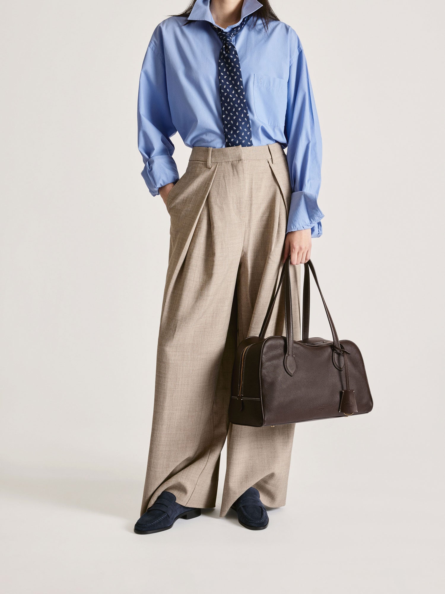 Bassano Walnut Suede/Leather Tote bag | ATP Atelier | Official Site