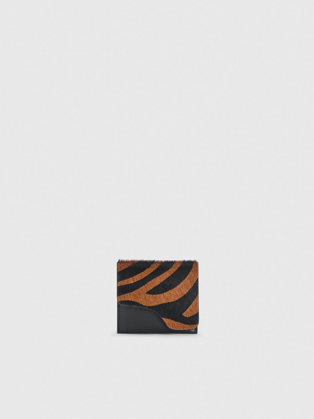 Olba Brandy/Black Printed Zebra Pony/Leather Wallet