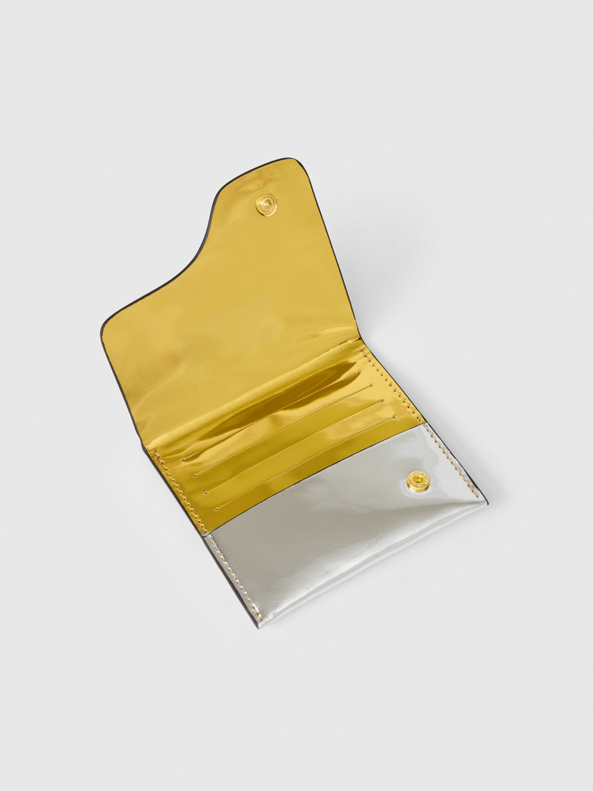 Olba Gold/Silver Metallic Leather Wallet