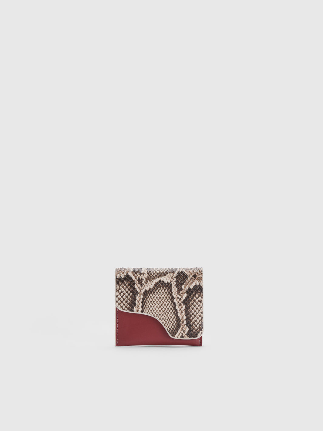 Olba Linen/Merlot Printed snake/Leather Wallet