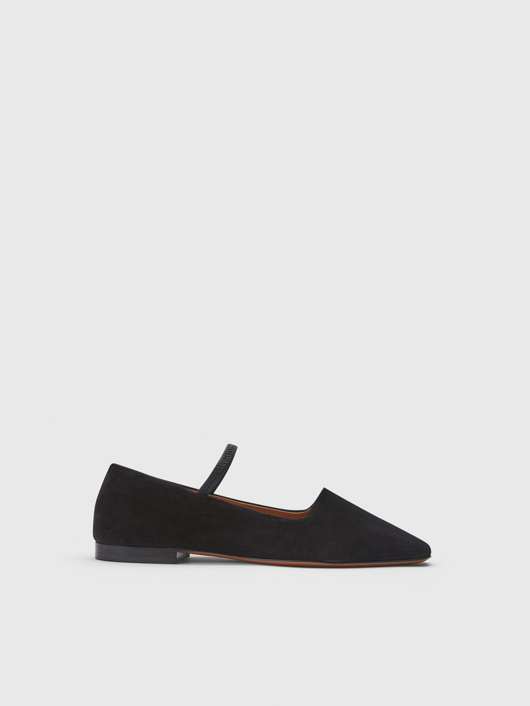 Petina Black Suede Mary Jane Flats