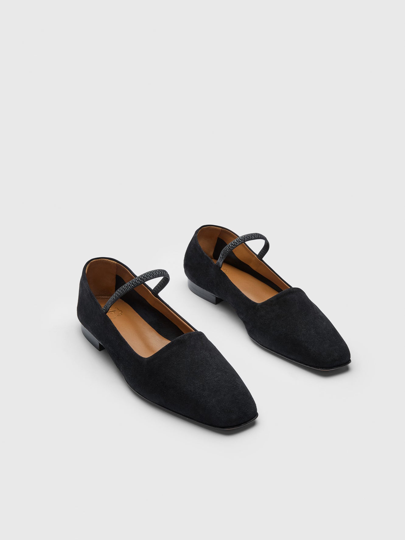 Petina Black Suede Mary Jane Flats