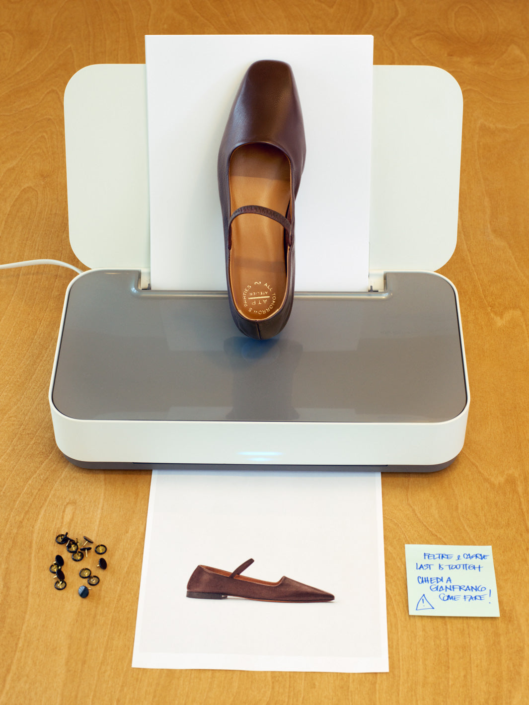 Petina Walnut Nappa Mary Jane Flats