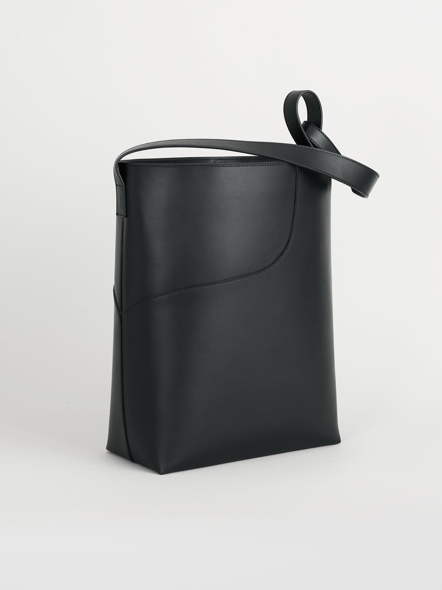 Pienza Black Leather Large tote Bag