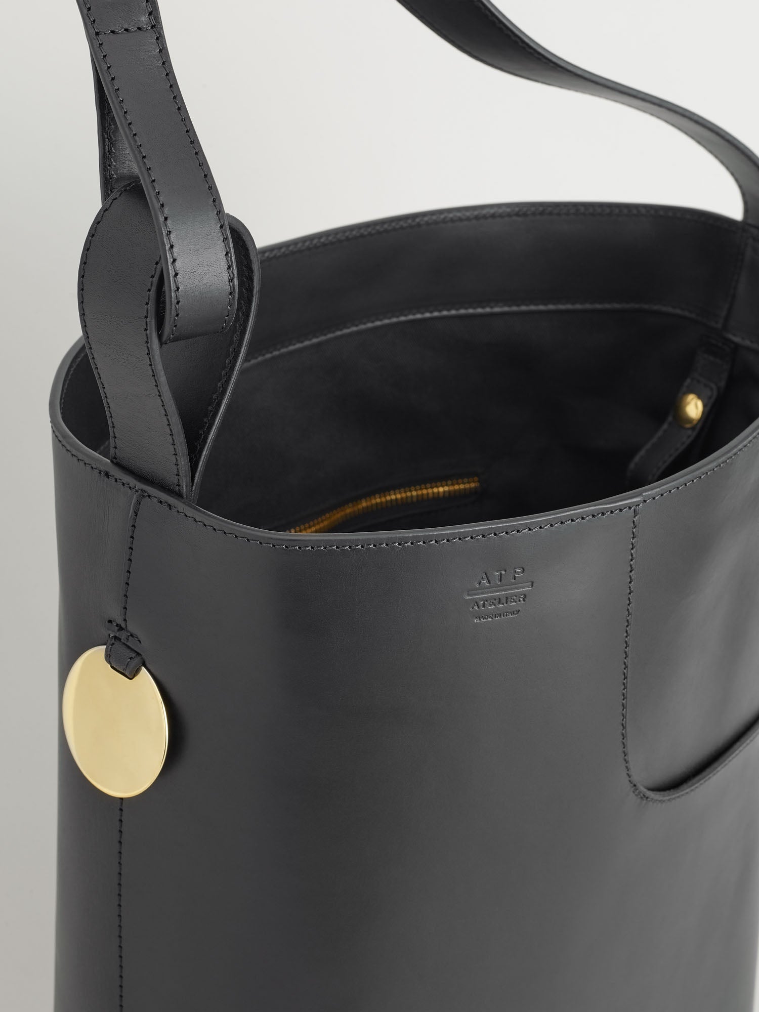 Black leather large clearance bag