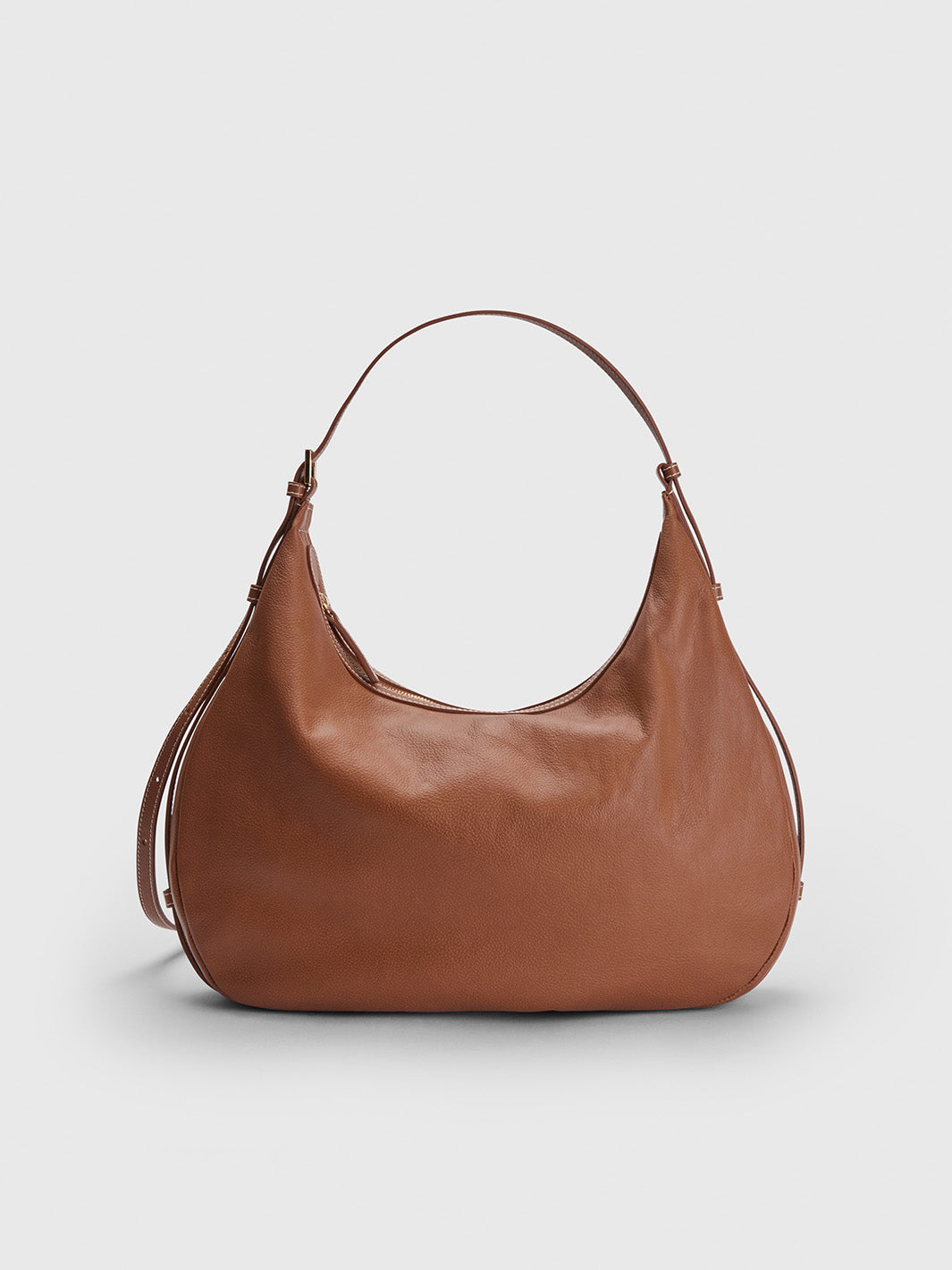 large pebbled leather hobo shoulder bag