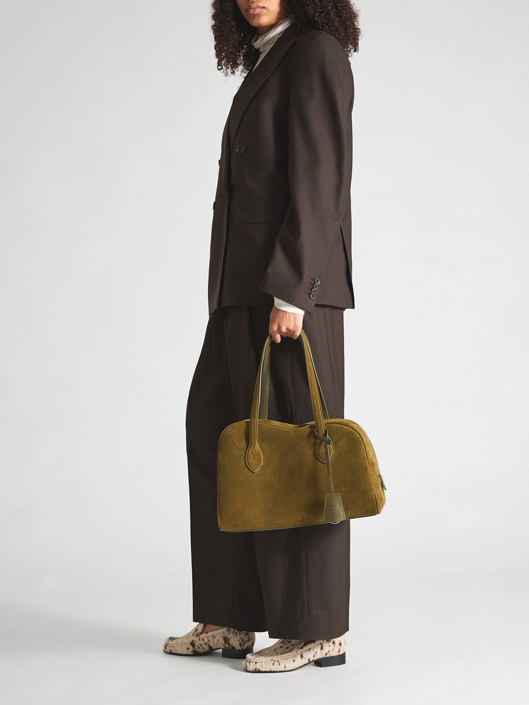 Noale Muschio Suede Top handle bag