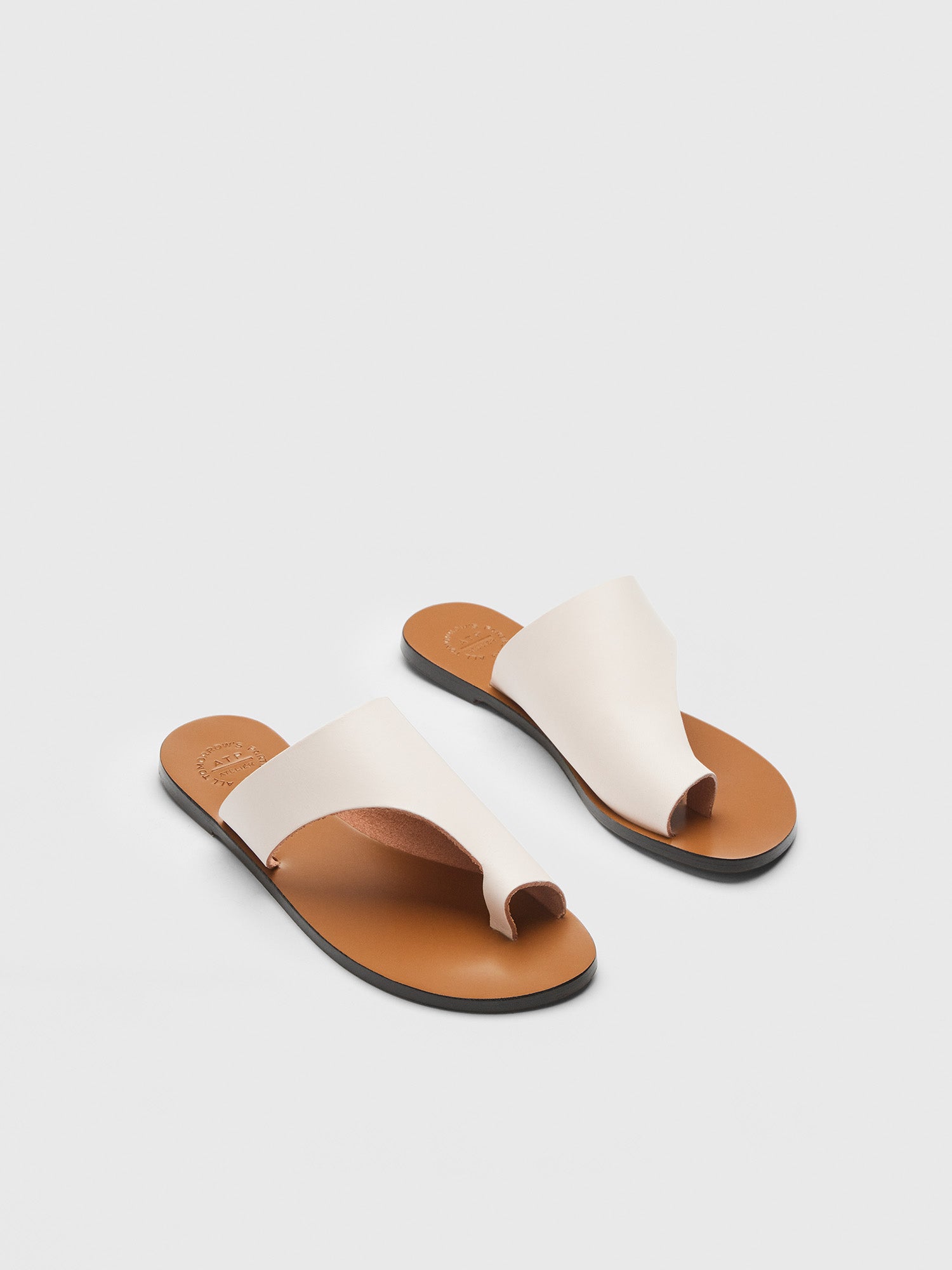 Rosa Linen Leather Cutout sandals – ATP Atelier