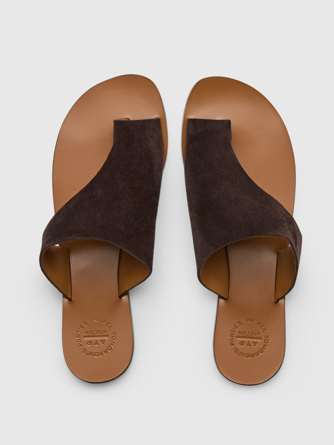 Rosa Walnut Suede Cutout sandals | ATP Atelier | Official Site