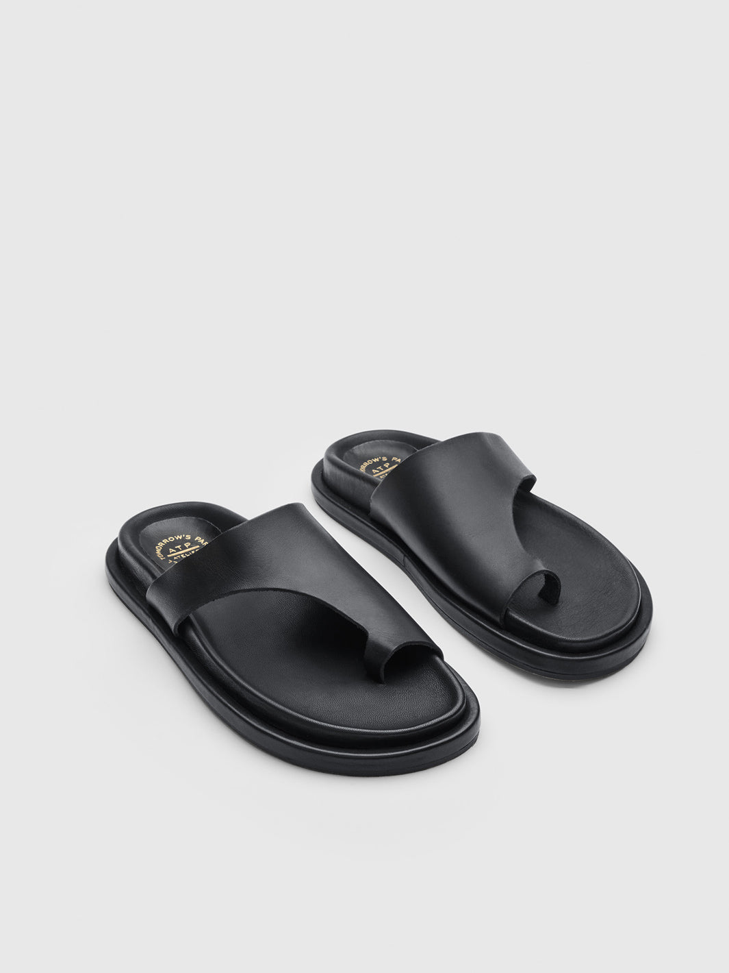 Rosanna Black Leather Comfy sandals