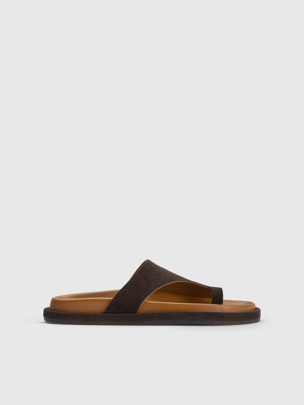 Rosanna Walnut Suede Comfy sandals | ATP Atelier | Official Site